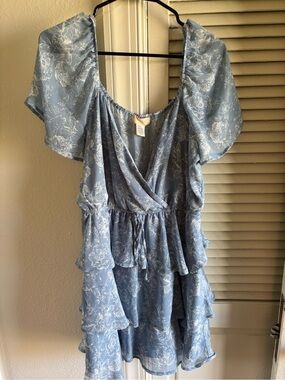 Altar'd State Blue Floral Midi Dress